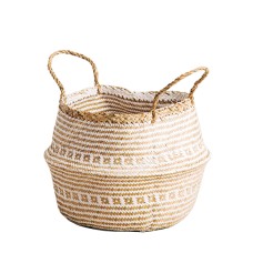 Rattan White Plant Pot Basket 22 cm