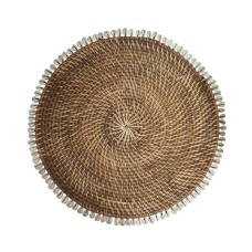 Rattan Dining Placemat Brown Shell 38 cm