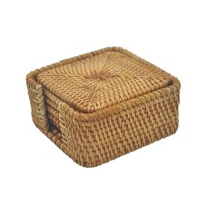 Rattan Square Drink Coaster Set Of 6