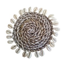 Straw Grass Drink Coaster Shell 10 cm