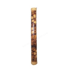 Bamboo Rainstick Burnt Flower Motif 60 cm