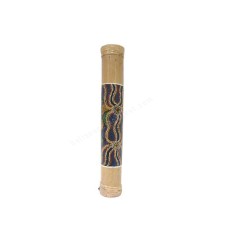 Bamboo Rainstick Blue Green Painted 40 cm