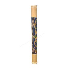 Bamboo Rainstick Aborigine Green Blue 80 cm