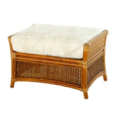 Rattan Ottoman TRAPANI With Cushion