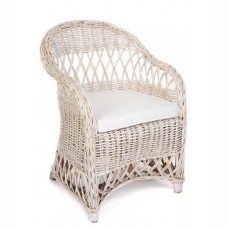 White Wash Rattan ANGELA Chair With Cushion