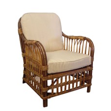 Rattan ANTONIO Chair Brown With Cushion