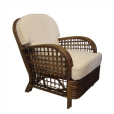 Dark Brown Rattan ELDA Chair With Cushion