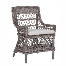 Grey Wash Rattan ELENA Chair With Cushion