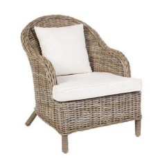 Grey Rattan ARMANDO Chair With Cushion