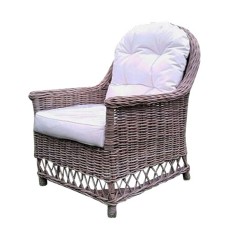 Grey Rattan FLAVIA Chair With Cushion