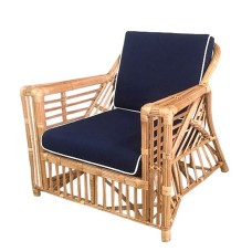 Natural Rattan LUCIANA Chair Black Cushion