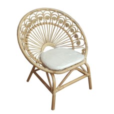 Natural Rattan Flower Chair With Cushion