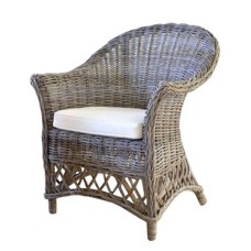 Grey Wash Rattan Marco Chair With Cushion