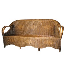 Brown Rattan BIANCA Sofa Three Seater