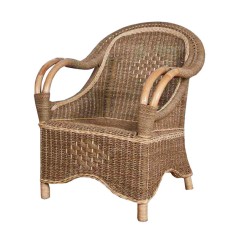 Grey Rattan NICOLA Arm Chair