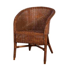 Brown Rattan MARTINA Arm Chair