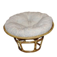 Natural Rattan MARIA Chair White Cushion