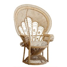 Natural Rattan Peacock Chair With Cushion