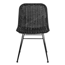 Black Woven Rattan Salma Dining Chair