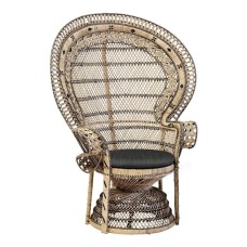 Rattan Black Peacock Chair Black Cushion