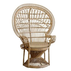 Rattan Peacock Chair Brown Cushion