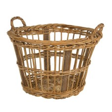 Rattan Herring Basket Honey Brown Finish