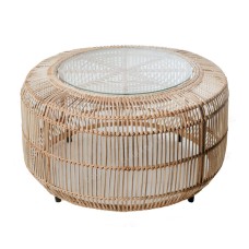 Natural Rattan IRENE Lounge Table Glass