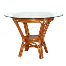 Rattan Dining Table CARENA With Glass