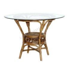 Rattan Dining Table MELITA With Glass