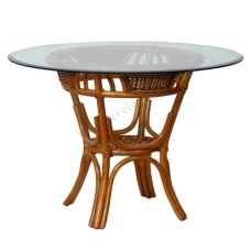 Rattan Dining Table AURORA With Glass