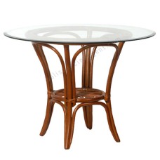 Rattan Dining Table MIRELLA With Glass