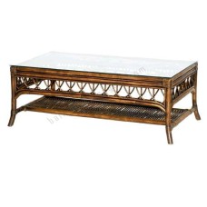 Rattan Coffee Table MARCONI With Glass