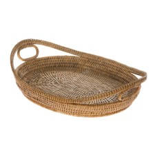 Rattan Serving Tray Natural 38 cm