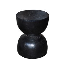 Wood Solid Stool Black 50 cm