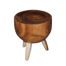 Wood Solid Stool Natural Brown 45 cm