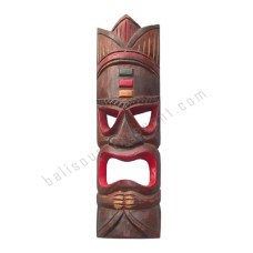 Wood TIKI Mask Brown Red 50 cm