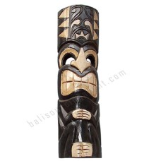 Wood TIKI Mask Black White Painted 100 cm