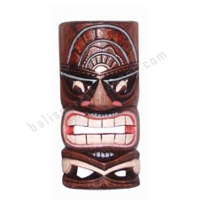 Wood Brown Red Painted TIKI Mask 30 cm