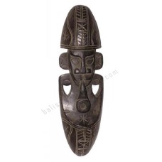 Wood Primitive Mask Antique Black 50 cm