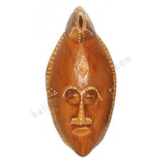 Wood Tribal Mask Brown Dots 30 cm