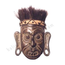 Wood Primitive Mask Antique Brown 40 cm