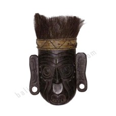 Wood Primitive Mask Antique Black 40 cm