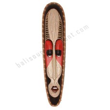 Wood Mask Red White With Rattan 100 cm