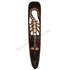 Wood Mask Scorpion Antique Brown 100 cm