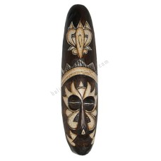 Wood Painted African Mask Dark Brown 50 cm