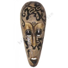 Wood African Mask Gecko Motif 50 cm