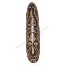 Wood Tribal Mask Black Brown 50 cm