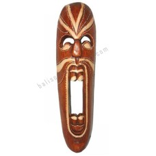 Wood Open Mouth Mask Painted Brown 50 cm