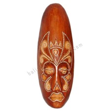 Wood Tribal Mask Painted Brown 30 cm