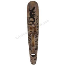 Wood African Mask Gecko Motif 100 cm